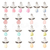 18Pcs 9 Colors Resin & Glass Pearl Angel Pendants FIND-TA0004-23-1