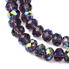 Electroplate Transparent Glass Beads Strands EGLA-A046-01B-11-2