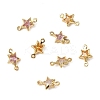 SHEGRACE Brass Pave Cubic Zirconia Star Connector Charms XGRQ2O760-441G-2