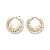 Copper Wire Wrapped Shell Pearl Hoop Earring EJEW-TA00486-1