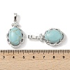 Synthetic Turquoise Oval Pendants G-NH0025-15P-28-3