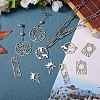 12Pcs 6 Styles 201 Stainless Steel Pendants STAS-SZ0002-21-5