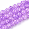 Baking Paint Crackle Glass Bead Strands DGLA-Q023-8mm-YS54-A-1