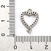 Brass Micro Pave Clear Cubic Zirconia Heart Links Connector Charms KK-A230-03A-P-3