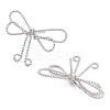 Twisted Bowknot Brass Stud Earrings for Women EJEW-S216-04A-P-2