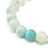 Round Natural Amazonite Beads Stretch Bracelet BJEW-JB07172-5
