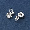 Brass Micro Pave Clear Cubic Zirconia Charms KK-P355-13S-2