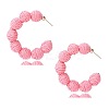 C-Shaped with Round Alloy Raffia Stud Earrings FS-WG1D567-05-1