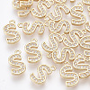 Brass Cubic Zirconia Charms KK-S348-330S-1
