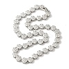 Rack Plating Brass Pave Cubic Zirconia Flower Link Necklaces for Women NJEW-B108-01P-02-1