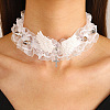 Elastic Lace Bowknot & Alloy Cross Choker Necklaces for Women WG2B529-06-1