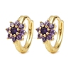 Brass Micro Pave Cubic Zirconia Hoop Earrings EJEW-S277-07G-5