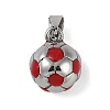 Trendy Necklace Findings 304 Stainless Steel FootBall/Soccer Ball Pendants STAS-L012-B01P-04-1