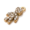 304 Stainless Steel Micro Pave Clear Cubic Zirconia Charms CU-CBAB6EC-05G-01-2