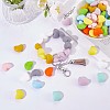 100Pcs Heart Silicone Beads for Keychain Making Cute Silicone Beads Bulk Silicone Bead Kit for Jewelry DIY Craft Making JX310A-6