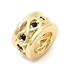 Infinity Brass Pave Clear Cubic Zirconia European Beads KK-G554-13G-2