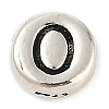 925 Sterling Silver Flat Round with Letter Beads STER-G044-01AS-O-1