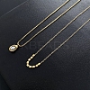 2Pcs 2 Style Plastic Oval & 304 Stainless Steel Nuggets Pendant Necklaces Set NJEW-K257-08G-2