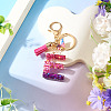 Alloy Resin Butterfly Keychains KEYC-TADJ0002-02G-E-4