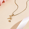 1pc Brass Chain & 304 Stainless Steel Letter Pendant Necklaces NJEW-LP0001-40N-G-3