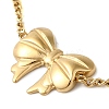 304 Stainless Steel Twisted Chain Bowknot Link Bracelets for Women BJEW-K237-12G-2