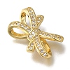 Rack Plating Brass Micro Pave Clear Cubic Zirconia Connector Charms KK-G500-07G-2