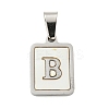 304 Stainless Steel Pave Natural White Shell Pendants STAS-S130-03P-B-1