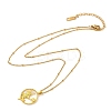 Brass & Acrylic Greek goddess Flat Round Pendant Necklaces NJEW-R018-01G-5