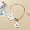 Alloy & Plastic White Flower Charm Anklets for Women AJEW-WH20080-95A-7