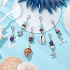 6Pcs Natural Freshwater Shell & Alloy Pendant Decorations HJEW-JM02735-2