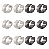 12Pcs 2 Colors 304 Stainless Steel Hoop Earrings EJEW-LP0001-38-1