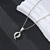 201 Stainless Steel Crystal Rhinestone Initial Pendant Necklaces FS-WG28760-11-1