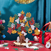  6 Set Christmas Unfinished Wood 3D Tree Display Decoration Kit DIY-NB0008-65-5