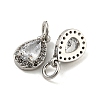 Brass Micro Pave Clear Cubic Zirconia Charms KK-G490-20P-2