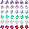 48Pcs 6 Colors Christmas Rainbow Iridescent Plating Acrylic Beads MACR-SP0001-34-1