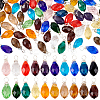 120Pcs 20 Colors Glass Pendant PALLOY-PH01677-1