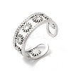 Non-Tarnish 304 Stainless Steel Flower Open Cuff Ring Finding STAS-K253-03P-3