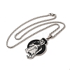 304 Stainless Steel Enamel Pendant Necklaces NJEW-P293-05P-3