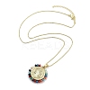 Brass with ABS Beads Pendant Necklaces LS-NJEW-B101-08G-3