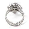 304 Stainless Steel Enamel Open Cuff Rings for Women RJEW-F166-43P-01-3