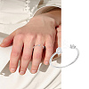 1Pc Letter Brass Rhinestone Open Cuff Rings for Women AJEW-LP0004-47Q-S-1