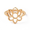Ion Plating(IP) 201 Stainless Steel Flower Finger Ring RJEW-J051-32G-2