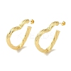 Rack Plating Twist Heart Brass Stud Earrings for Women EJEW-P272-03A-G-1