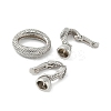 Brass Micro Pave Clear Cubic Zirconia Fold Over Clasps KK-M326-01P-2