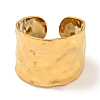 Ion Plating(IP) 304 Stainless Steel Hammered Open Cuff Ring RJEW-A043-08G-2