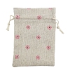 Printed Cotton Imitation Burlap Packing Pouches Drawstring Bags PW-WG7B662-20-1