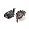 Natural Snowflake Obsidian Teardrop Pendants G-K363-01R-18-2