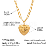 304 Stainless Steel Vintage French Heart Pendant Paperclip Chain Necklaces TI9368-1-1