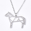 Non-Tarnish 201 Stainless Steel Pendant Necklaces NJEW-T009-JN037-1-45-1