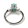 Oval Natural Gemstone Adjustable Rings RJEW-Q818-01P-5